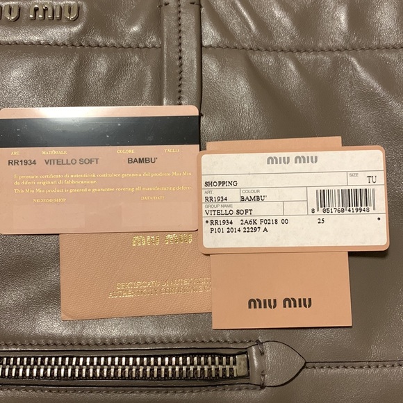 Miu Miu Vitello soft tote bag - Picture 2 of 7